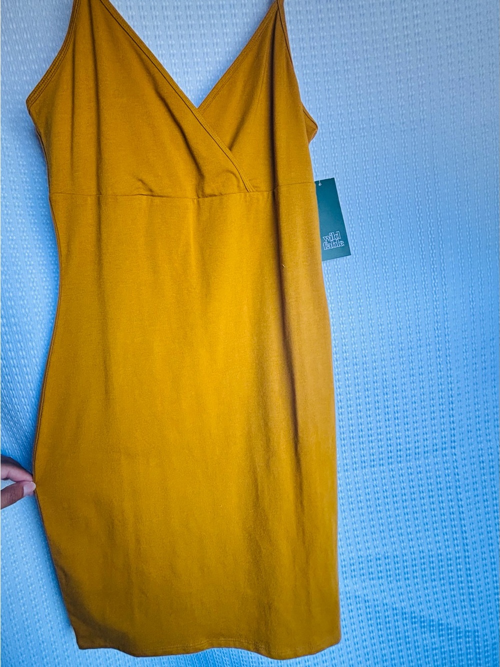 wild fable Mustard V-Neck Mini Slip Dress